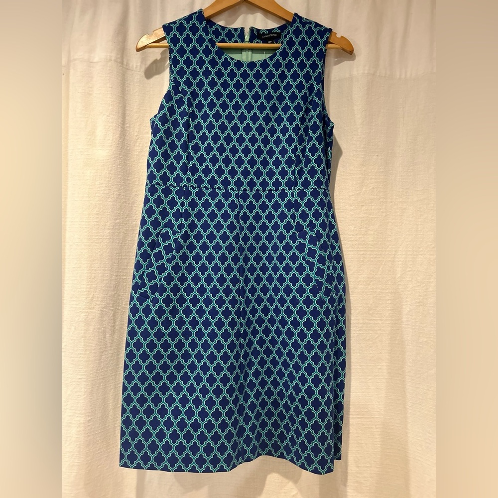NWT Lands’ End Blue and Aqua Knit Dress Size 10P